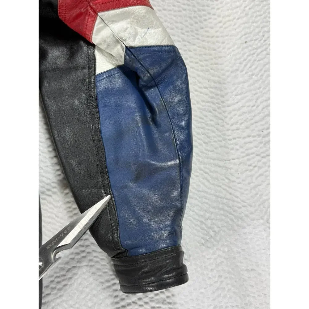 VINTAGE Starter Leather Jacket Mens Large New York Giants Black 90s NFL Football